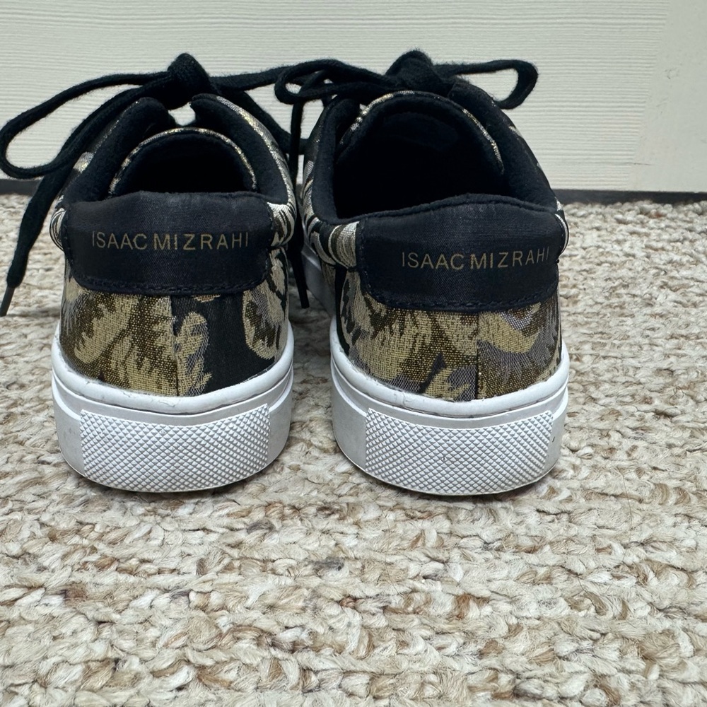 Isaac Mizrahi Black and Gold Sneakers with Unique Design - Picture 7 of 10